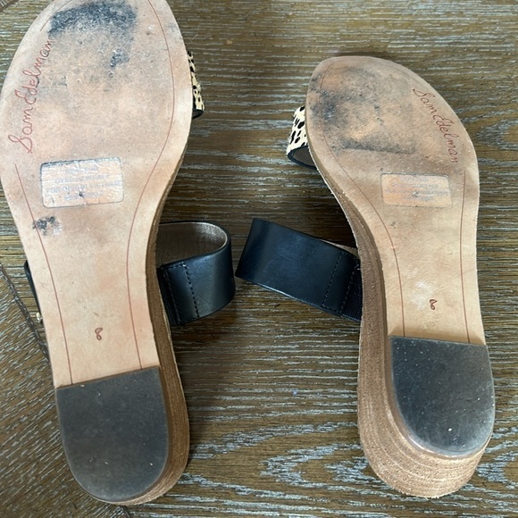 EUC Sam Edelman Gala Two Strap Low Wedge Sandal Size 8 - Picture 5 of 6